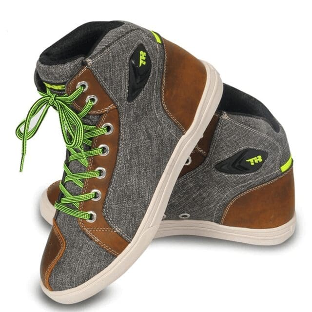 Basket de moto vintage gris et marron