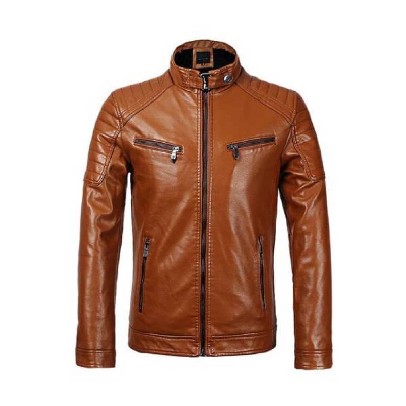 Veste Simili Cuir Homme Marron Pas Cher | Boutique biker